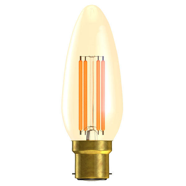 01451 - LED 4W Dimmable Vintage Amber Candle - BC - 2000K